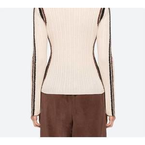 Riva Embroidered Scallop Collar Ribbed Top